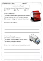 Vorschau - Arbeitsblätter - Quiz zum LKW Check (mit Lösung) - Deckblatt