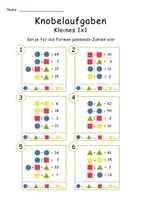 Vorschau - Arbeitsblätter - Knobelaufgaben Kleines 1x1 Matheunterricht - Seite 1