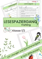 Vorschau - Arbeitsblätter - Lesespaziergang Frühling Klasse 1 und 2 - Deckblatt