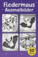 Vorschau - Mal- und Bastelvorlagen - Fledermaus Ausmalbilder (50 Malvorlagen) inkl. Stundenentwurf (PDF) - Deckblatt