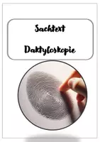 Vorschau - Arbeitsblätter - Sachtext Daktyloskopie- Leseverständnis + Aufgaben - Deckblatt
