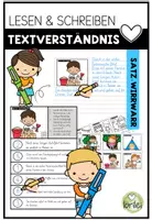 Vorschau - Arbeitsblätter - Kartei: Sätze ordnen - Textverständnis - Lesen & Schreiben - Deckblatt