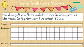 Vorschau - Präsentationen/Tafelbilder - Textaufgaben der Woche Kl. 3 - Vorlagen für die digitale Tafel - Seite 3