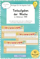 Vorschau - Präsentationen/Tafelbilder - Textaufgaben der Woche Kl. 3 - Vorlagen für die digitale Tafel - Deckblatt