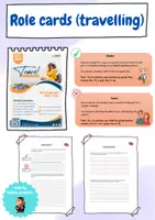 Vorschau - Arbeitsblätter - Role cards for travelling - Rollenkärtchen mit Arbeitsblättern - Deckblatt