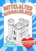 Vorschau - Arbeitsblätter - Ausmalbild mittelalterliche Burg Kunst Burgen Ausmalbilder ausmalen - Deckblatt