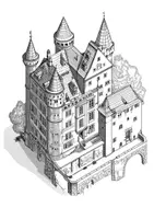 Vorschau - Arbeitsblätter - Burgen Kunst Ausmalbild Burg Ausmalbilder ausmalen Mittelalter - Seite 3