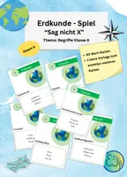 Vorschau - Spiele - Erdkunde Spiel "Sag nicht x" - Klasse 6 - Thema: Grundbegriffe - Deckblatt