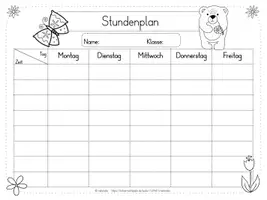 Vorschau - Mal- und Bastelvorlagen - Stundenplan Frühling - drei Versionen - Seite 3