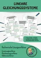 Vorschau - Arbeitsblätter - Lineare Gleichungssysteme - Rechenverfahren Step by Step - Deckblatt