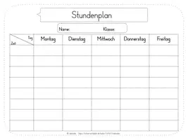 Vorschau - Arbeitsblätter - Stundenplan FREEBIE - zwei Versionen - Seite 2