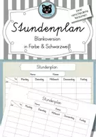 Vorschau - Arbeitsblätter - Stundenplan FREEBIE - zwei Versionen - Deckblatt