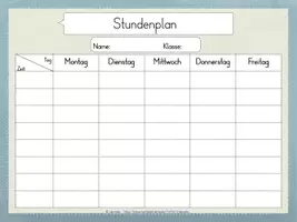 Vorschau - Arbeitsblätter - Stundenplan FREEBIE - zwei Versionen - Seite 1
