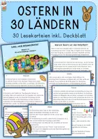 Vorschau - Text - Ostern in 30 unterschiedlichen Ländern, Lese- und Wissenskartei - Deckblatt