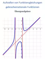 Vorschau - Arbeitsblätter - Aufstellen Funktionsgleichung gebrochenrationale Funktionen - Übungsaufgaben mit Lösungen - Deckblatt