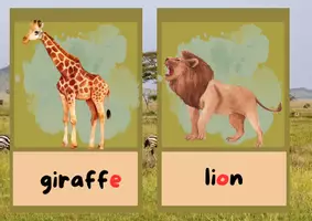 Vorschau - Poster - Wild Animals Picture and word cards - Seite 1
