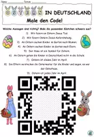 Vorschau - Arbeitsblätter - Mal den Code "Ostern in Deutschland" plus Onlineaufgabe mit Schüttelsätzen DaZ / KBW - Seite 1