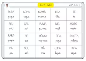 Vista previa - Tarjetas / Manipulativos - Dictat mut de fonemes en valencià - página 1