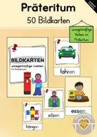 Vorschau - Bildkarten - starke / unregelmäßige Verben im Präteritum (50 Bildkarten) - Deckblatt