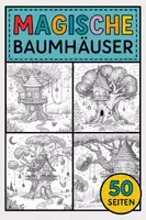 Vorschau - Mal- und Bastelvorlagen - Magische Häuser Ausmalbilder (50 Ausmalbilder) inkl. Stundenentwurf (PDF) - Deckblatt
