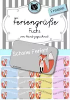 Vorschau - Bildkarten - Feriengrüße "Fuchs" - FREEBIE! - Deckblatt