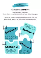 Vorschau - Arbeitsblätter - Lerntheke & Stationsarbeit zu Sachtexten (G-Niveau) - Deckblatt