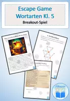 Vorschau - Spiele - Escape Game Wortarten Deutsch Klasse 5 - Deckblatt