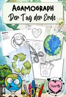 Vorschau - Mal- und Bastelvorlagen - Kunstprojekt: Agamograph / Ziehharmonikabild - Tag der Erde / Earth Day - Deckblatt