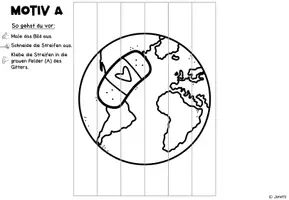 Vorschau - Mal- und Bastelvorlagen - Kunstprojekt: Agamograph / Ziehharmonikabild - Tag der Erde / Earth Day - Seite 3