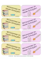 Vorschau - Bildkarten - Willkommensgruß "Neues Schuljahr" - Back to School - FREEBIE - Seite 1