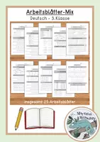 Vorschau - Arbeitsblätter - Arbeitsblätter-Mix - Deutsch 3.Klasse (25 Arbeitsblätter) - Deckblatt