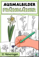 Vorschau - Mal- und Bastelvorlagen - Ausmalbilder / Malvorlagen Frühblüher Frühling - Deckblatt