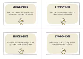 Vorschau - Anderer Materialtyp - Stunden-Ente (Plauderkarten) für Klassenrat / Ethik / ... - Seite 1