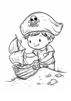 Vorschau - Arbeitsblätter - Ausmalbild Piratenschatz Kunst Piraten Ausmalbilder ausmalen Lückenfüller einfach - Seite 2