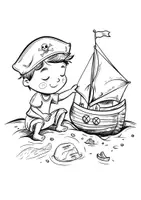 Vorschau - Arbeitsblätter - Ausmalbild Piratenschatz Kunst Piraten Ausmalbilder ausmalen Lückenfüller einfach - Seite 3