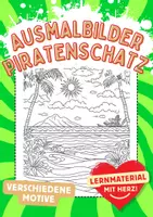 Vorschau - Kunst Piratenschatz Ausmalbild Piraten Kunstidee Schatzkarte Ausmalbilder ausmalen-1 - Deckblatt