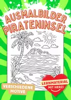 Vorschau - Mal- und Bastelvorlagen - Ausmalbild Pirateninsel Kunst Piraten Ausmalbilder ausmalen Lückenfüller - Deckblatt