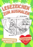 Vorschau - Arbeitsblätter - Piratenschiff Lesezeichen Leseecke ausmalen Kunst basteln Piraten Ausmalbilder - Deckblatt