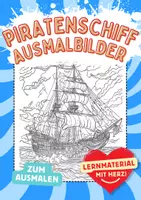 Vorschau - Arbeitsblätter - Piratenschiff Kunst Ausmalbilder Piraten ausmalen Zwischendurch - Deckblatt