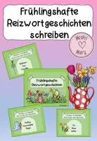 Vorschau - Aufgabenkarten - Frühlingshafte Reizwortgeschichten schreiben - Deckblatt