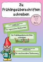 Vorschau - Aufgabenkarten - Zu Frühlingsüberschriften schreiben - Deckblatt