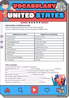 Vorschau - Arbeitsblätter - Vocabulary work United States - Grade 8 - Deckblatt