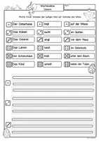 Vorschau - Arbeitsblätter - Ostern Würfelsätze Deutsch Klasse 1, 2, 3, DaZ, Sätze schreiben. - Seite 3