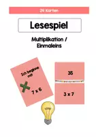 Vorschau - Spiele - Lesespiel Einmaleins/Multiplikation - 24 Karten - Deckblatt
