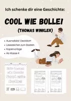 Vorschau - Arbeitsblätter - Cool wie Bolle! ( Lektüre von Thomas Winkler): Ausmalbild und Lesezeichen - Deckblatt
