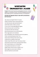 Vorschau - Arbeitsblätter - Wortarten Übungssätze_Sek. 1_Klassen 1-3 - Deckblatt