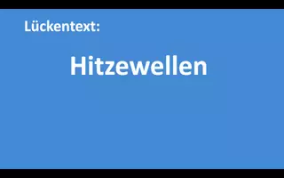 Vorschau - Arbeitsblätter - Lückentext: Hitzewellen (mp3) A2/B1 - Deckblatt