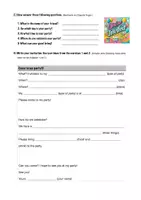 Vorschau - Arbeitsblätter - Writing an invitation to a party (differenziert) - Seite 1