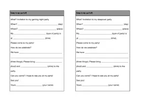 Vorschau - Arbeitsblätter - Writing an invitation to a gaming night/sleepover party - Seite 3