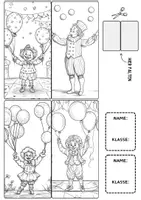 Vorschau - Arbeitsblätter - Lesezeichen Clown Buchzeichen Zirkus Kunst basteln Ausmalbilder - Seite 3